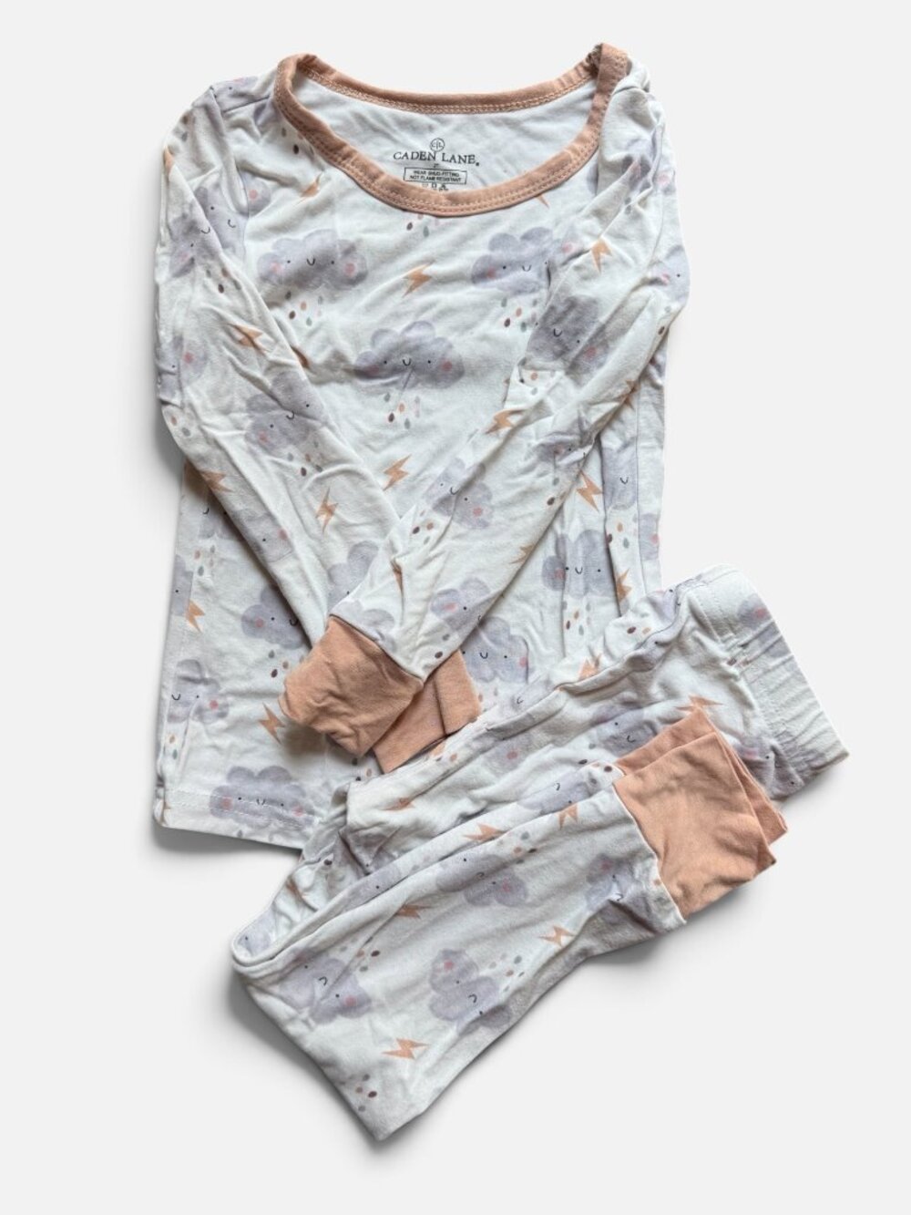 Caden Lane Bamboo Toddler Pajamas – Cloud Print – Size 2T